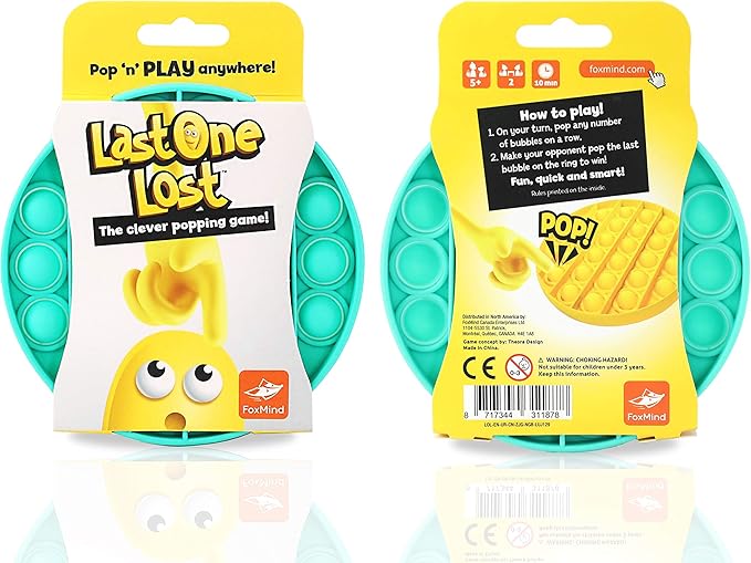 FoxMind, Last One Lost, Tactile Logic Travel Game for Kids, Family, and Friends - Teal