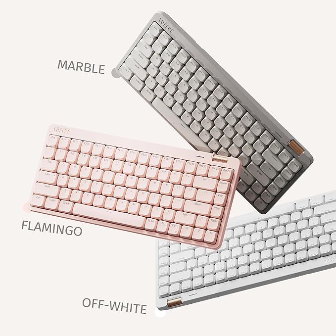 Flow Lite 84 Keys Low Profile Mechanical Keyboard, 75% Swappable Rechargeable Wireless Keyboard with 2.4G Receiver, Bluetooth and Wired Connection for Windows, Mac/ Specter Linear Switches (Marble)