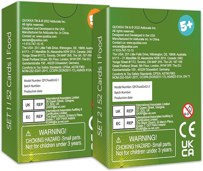 QUOKKA 104 Food Flash Cards Set – Kids and Adults Vocabulary Builder for ABA Therapy, Early Childhood Education, and ESL Teaching – Picture Cards for Speech Therapy and Vocabulary Building Activities