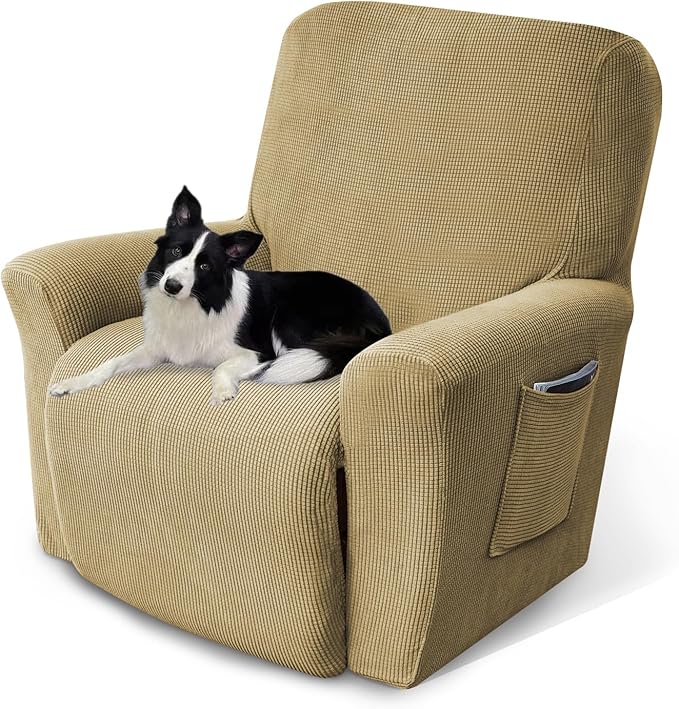 Recliner Chair Cover Lazy Boy Recliner Covers Recliner Covers for Recliner Chair 1 Piece Furniture Protector Prevent wear and pet Hair(Recliner,Tan Brown)
