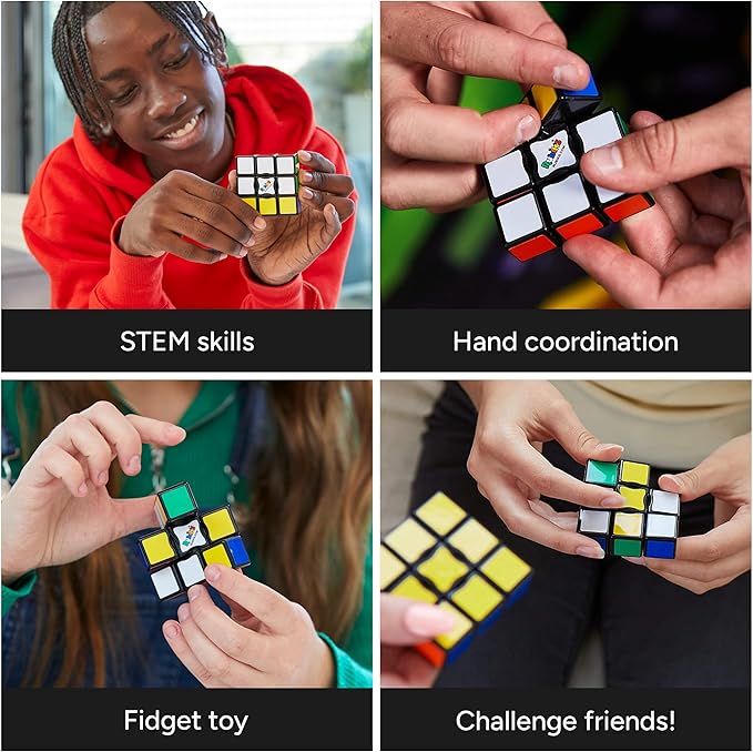 Rubik’s Cube, Edge, 3x3x1 Rubik’s Cube for Beginners Single Layer Puzzle Retro Educational Brain Teaser Travel Fidget Toy for Adults & Kids Ages 8+