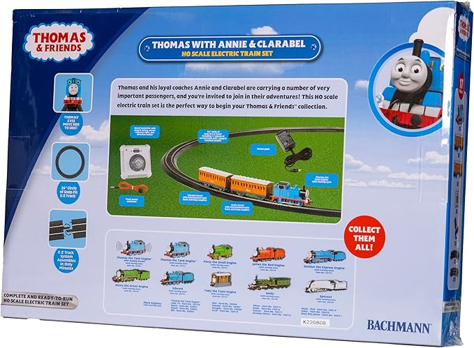 Bachmann Trains - Thomas & Friends Thomas with Annie and Clarabel Ready To Run Electric Train Set - HO Scale