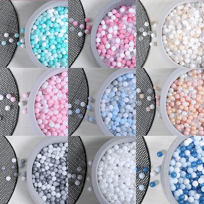 GOGOSO Plastic Balls for Baby Boys Play Pit Balls, Kid Ball Play Pit Play Yard, Baby Fance, Playpen, Playtent with Pearl Pink Brown WhiteColors,2.36inches, 100pcs