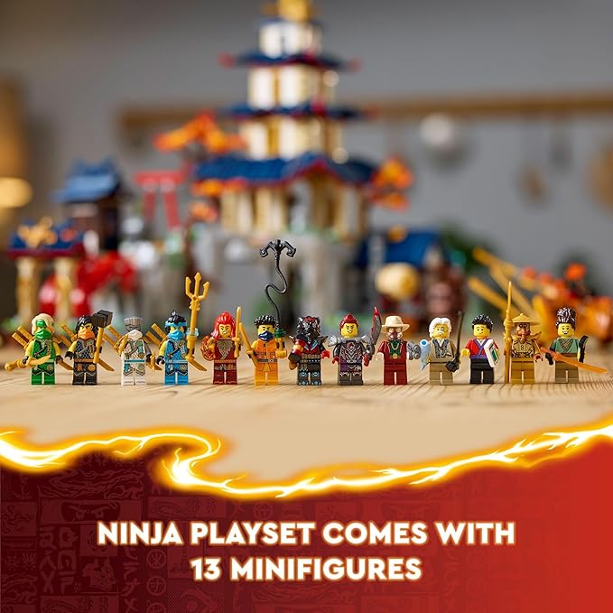 LEGO NINJAGO Tournament Temple City Adventure Toy, Fantasy Playset for Kids, 13 Minifigures and a Dragon Figure, Birthday Gift for Boys and Girls Aged 14 and Up 71814