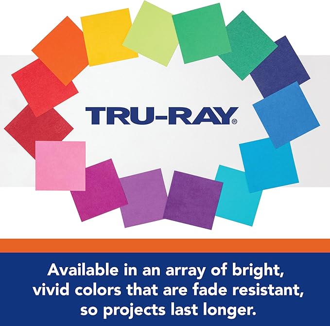 Tru-Ray® Construction Paper, 50% Recycled, 12" x 18", Orange, Pack Of 50