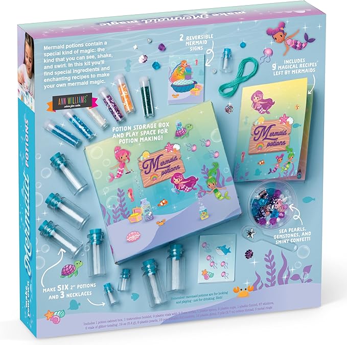 Craft-tastic –Mermaid Potion Kits for Kids – Glitter for Crafts, Arts and Crafts for Kids, Mermaid Accessories, Mermaid Toys, Mix Up Some Mermaid Magic, Easy Storage, Ages 6+