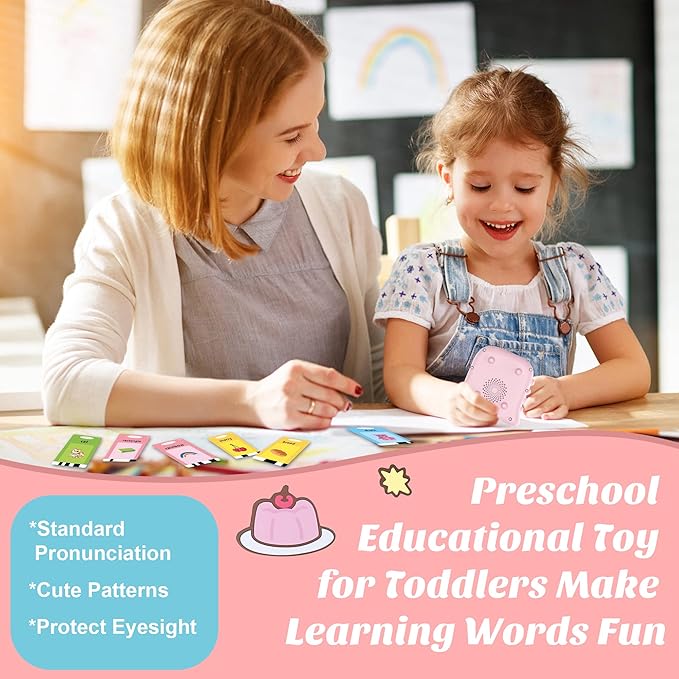Learning Toys for Toddlers 1-3 - Montessori Toddler Toys Birthday Gift for 1 2 3 4 5 Year Old Girls, 224 Sight Words Talking Flash Cards, Autism Sensory Toys for Autistic Children, Educational Toys