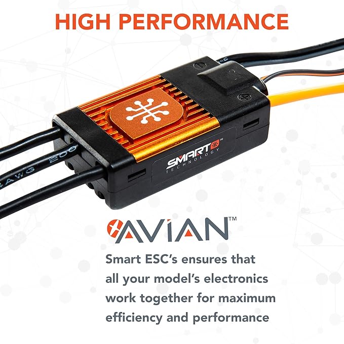 Spektrum Avian 45 Amp Brushless Smart ESC, 3S-6S, SPMXAE1045, White
