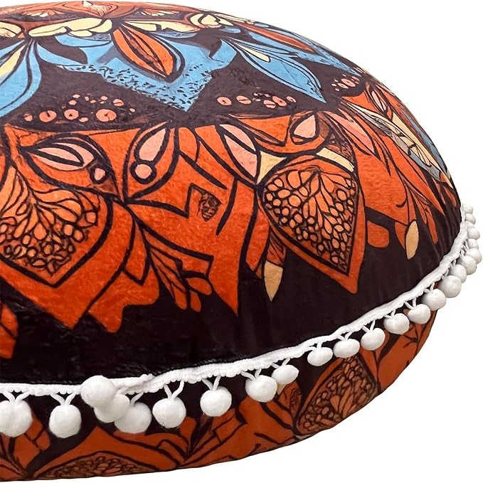 32 in Meditation Floor Cushion, Round Large Floor Pillow for Adult, Yoga Pillows for Sitting On Floor, Boho, Memory Foam Filling