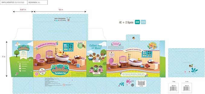 Li’l Woodzeez – Toy Furniture – Bathroom Playset – Toy Laundry Set – Small Playset for Figurines – 3 Years + – Bathroom & Laundry Set