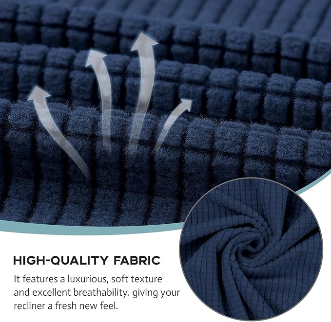 Recliner Chair Cover Lazy Boy Recliner Covers Recliner Covers for Recliner Chair 1 Piece Furniture Protector Prevent wear and pet Hair(Recliner,Navy Blue)