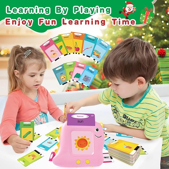 510 Words Pocket Speech Talking Flash Cards - Montessori Speech Buddy Early Learning Speech Buddy Flashcards for Toddlers, Audible Educational Device Speech Therapy Materials Development Sensory Toys