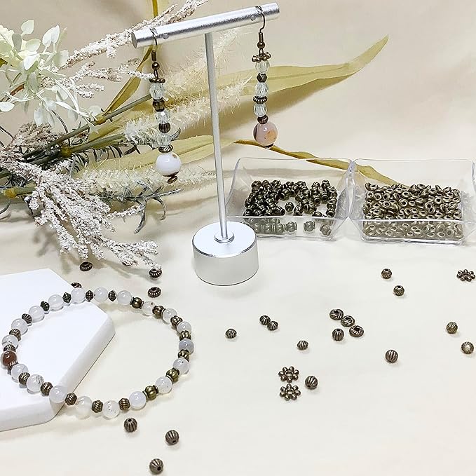 Antique Bronze Spacer Beads for Jewelry Making Small Brass Metal Beads & Bead Assortments for Bracelet Necklace Earring Making Brass Bead Spacers for Jewelry Making Brass Shapes for Crafts 500pcs