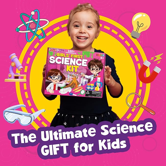 Jim&Gloria Girls Science Kits for Kids 5 7 8 12 Year Old Birthday Gift Ideas, Learning Educational Toy, Stem Toys Chemistry Experiments, DIY Volcano Project Set, Easter Gifts for Kids