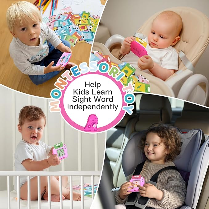 Talking Flash Cards, Montessori Learning Toy for Toddler, Autism Sensory Product Speech Therapy Toys, Preschool Kindergarten Educational Toy Sight Words Phonics for 2 3 4 Year Old Boys Girls