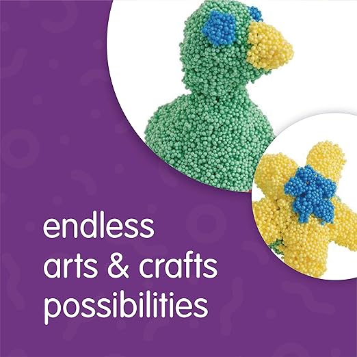 Colorations IncredibleFoam Dough, 4 Colors, 3 1/2 ounces each, Plastic Tubs for Storage, Foam Modeling Dough for Kids, Mess Free Dough, Sensory Modeling Dough, Non Drying for Reshaping, Non Toxic