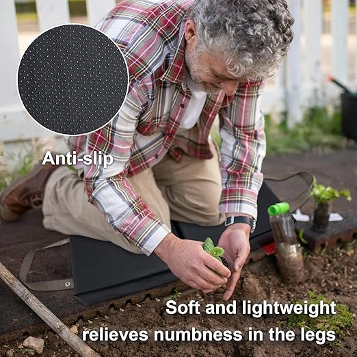 Extra Thick Soft Kneeling Pad for Men and Women, Waterproof Gardening Pads with Memory Foam, Yoga or Exercise Cleaning Knee Cushion, Collapsible Kneeling Mat Non-Slip Bottom, Garden Gifts Black