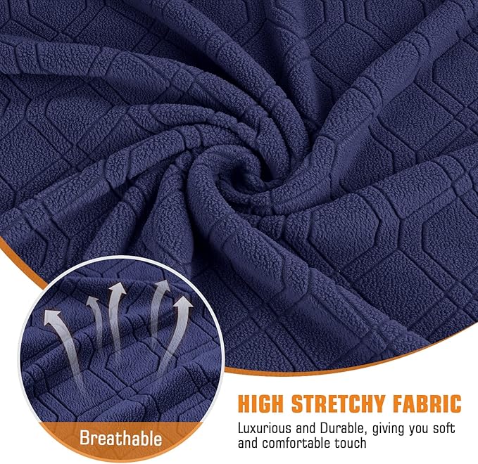 VANSOFY Recliner Chair Cover, 3-Pieces Stretch Lazy Boy Recliner Covers for Recliner Chair Soft Reclining Chair Slipcover Furniture Protector for Dogs Cats(Navy Blue)