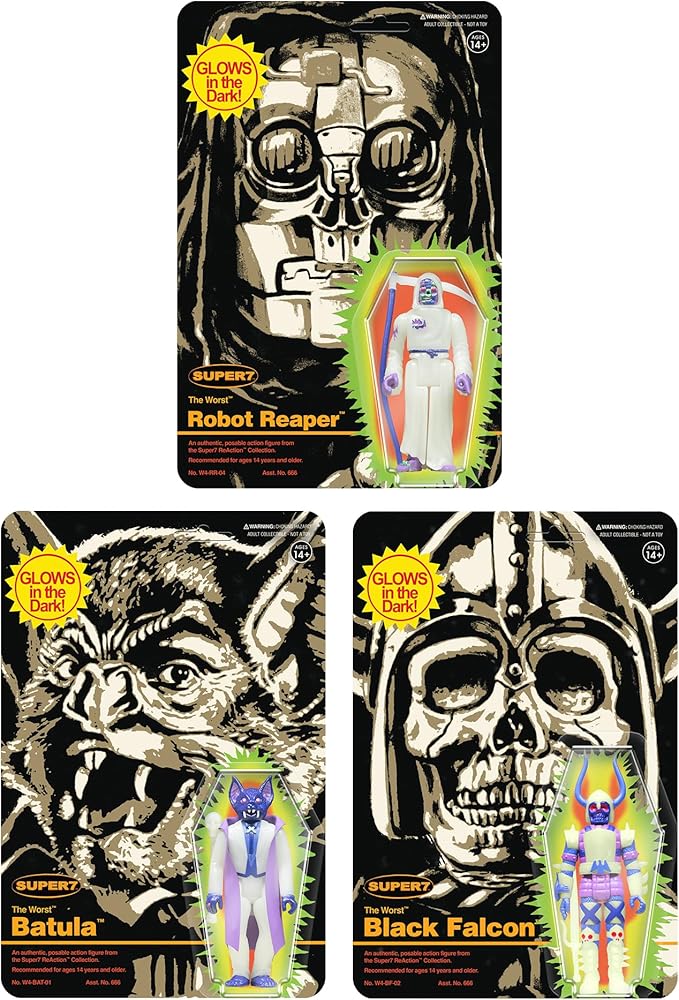 Super7 The Worst Black Falcon (Monster Glow) - 3.75" The Worst Action Figure Collectibles and Retro Toys
