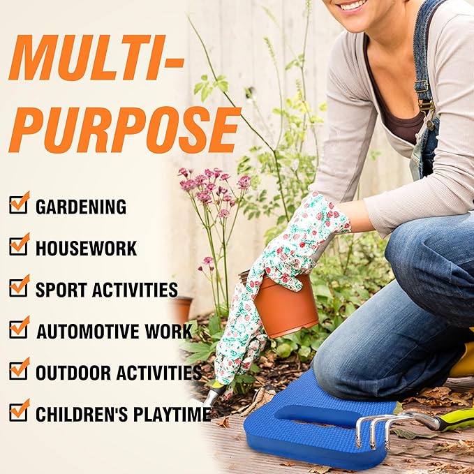 Gardzen 3-Pack Garden Kneeling Pad - For Gardening, Baby Bath, Yoga, Pilates, Exercise, Blue