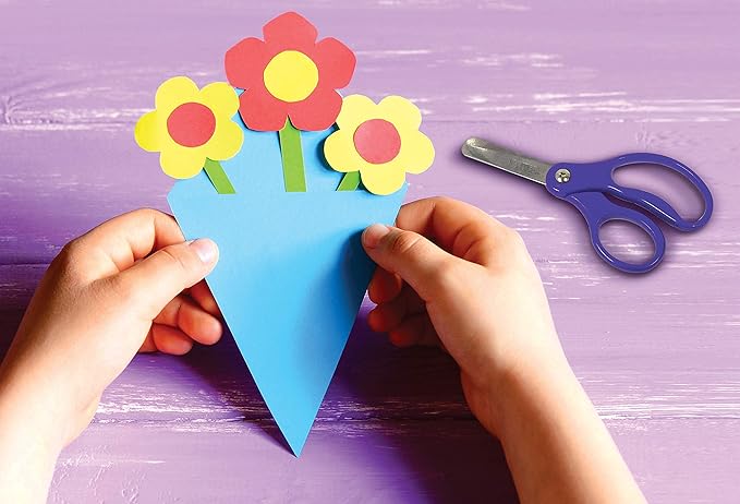 Better Office Products 24 Piece Blunt Tip Kids Scissors, 6 Assorted Colors, 5" Length, Classic School Scissors, Children Scissors, Assorted 24 Count