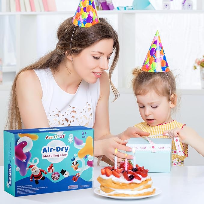 Air Dry Clay 102 Colors, Modeling Clay for Kids, DIY Model Magic Clay, Molding Clay Kit with Sculpting Tools, Non-Sticky Soft and Super Light, Arts and Crafts Gift for Boys Girls Kids.
