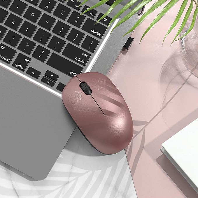 seenda Wireless Mouse, 2.4G Noiseless Mouse with USB Receiver Portable Computer Mice for PC, Tablet, Laptop, Notebook - Rose Gold&Black