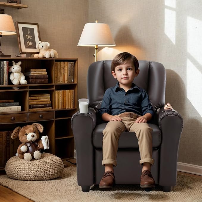 Candy Kids Reclining Chair Leather Recliner Sofa Toddler Youth Children Child Ages 1-6