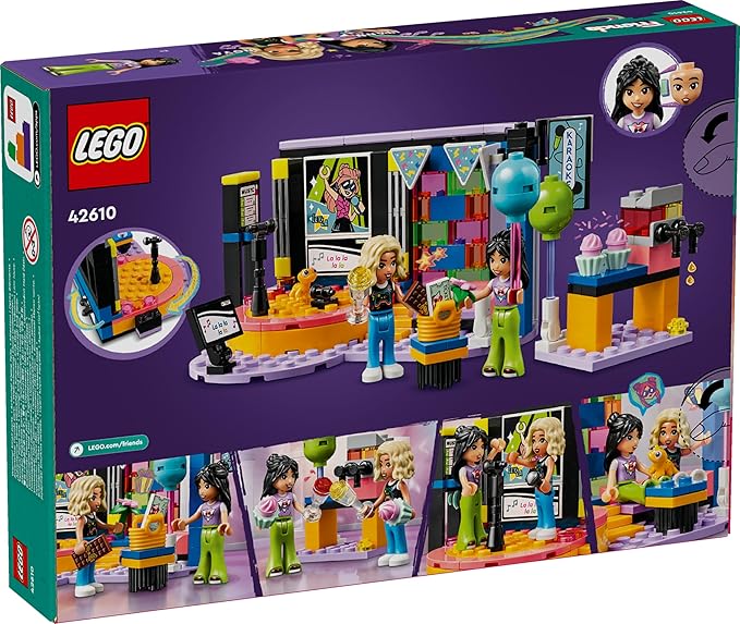 LEGO Friends Karaoke Musical Toy for Girls and Boys Who Love Singing Dolls Set with Liann and Nova Figures and Gecko 42610