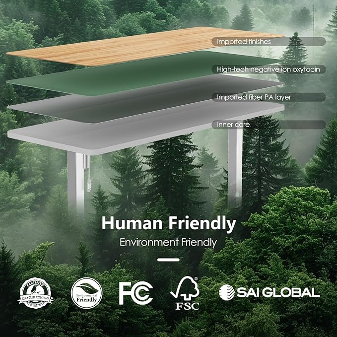 Monomi Electric Standing Desk, 47.2 inches Height Adjustable Desk, Ergonomic Computer Home Office Sit Stand Up Desk with Memory Preset Controller (Light Vintage Brown)