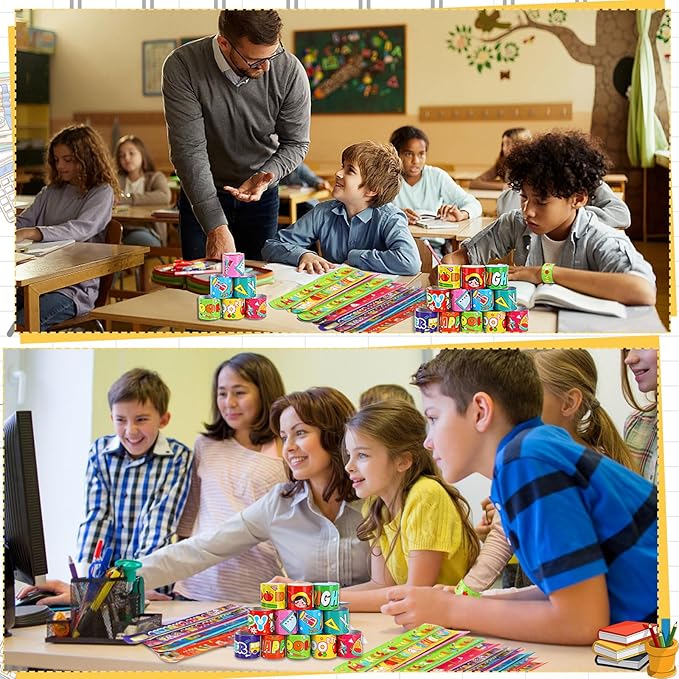 JUNEBRUSHS 100 Days of School Slap Bracelets, 56 Pcs Slap Bracelets for Kids 100th Day of School Party Favors Decorations Snap Bracelets Wristbands for Kindergarten Classroom Student Rewards