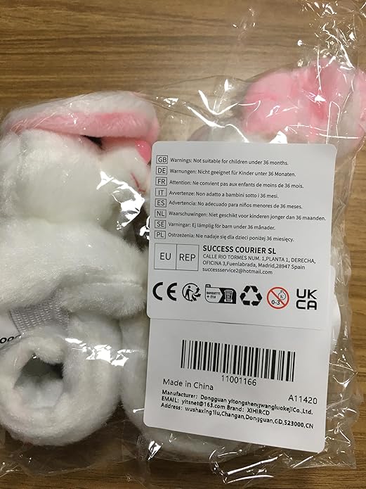 2pcs Easter Rabbit Stuffed Animal Slap Bracelets, Cute Easter Slap Bracelets Plush Animals Slap Bands Easter Snap Bracelets Gifts for Birthday Party Christmas