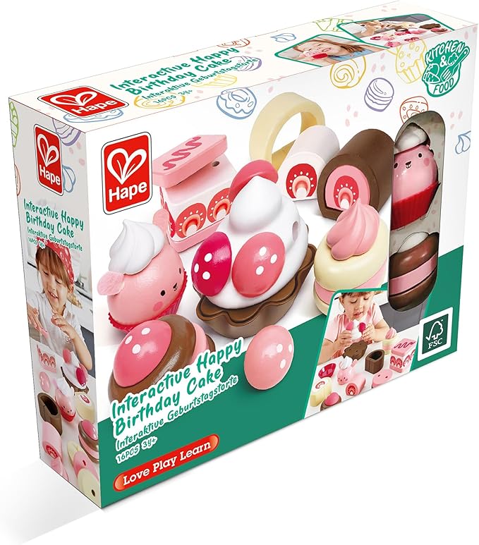 Hape Strawberry Dessert Set | Pretend Play Toy Food Playset for Kids, for Children Ages 3+ Years