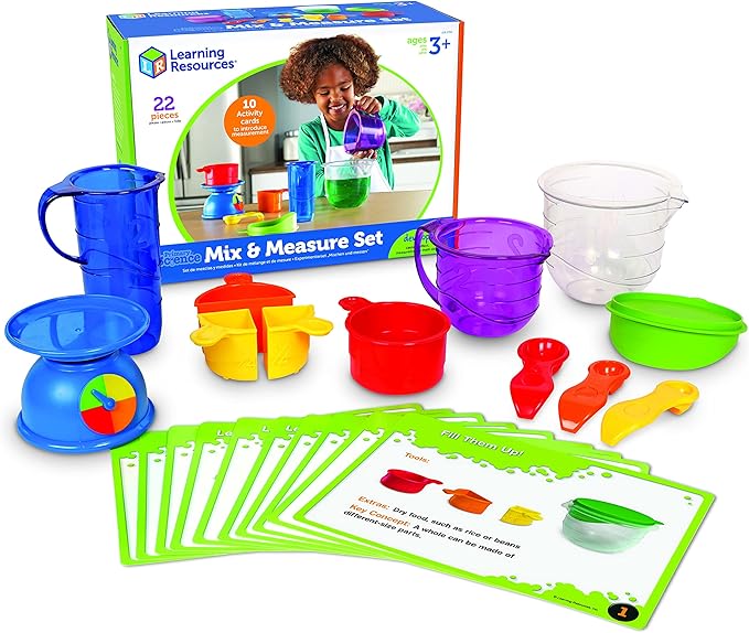 Learning Resources Mix And Measure Activity Set, 22 Pieces, Ages 3+,Experiment Mixing Tools, Science Toys for Kids,Science Experiments