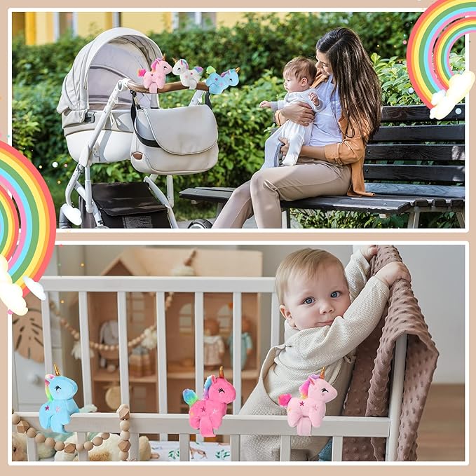 Leyndo Animal Slap Bracelets Stuffed Animal, Stuffed Animal Plush Slap Bracelets Bulk Kids Toys, 8 Inches (Unicorn,8 Pcs)