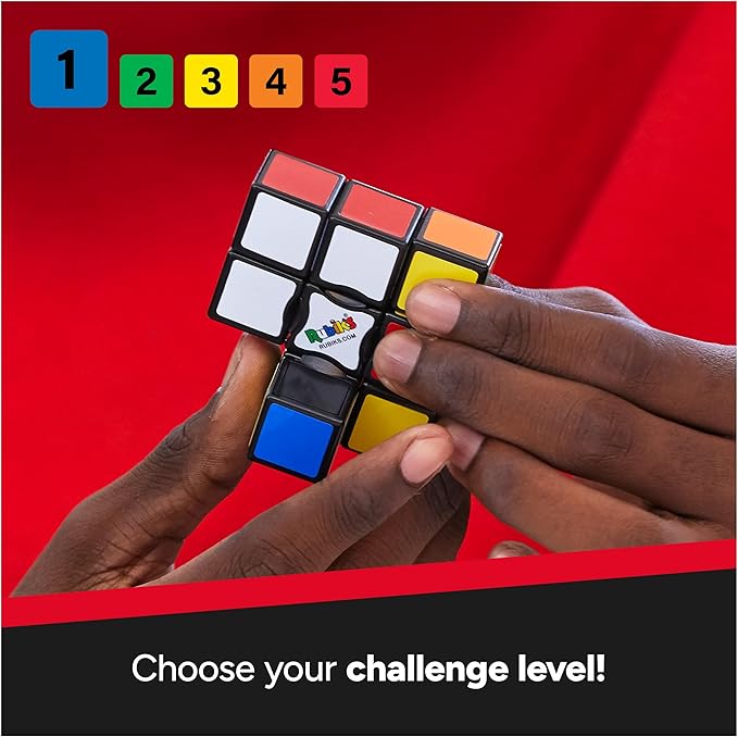 Rubik’s Cube, Edge, 3x3x1 Rubik’s Cube for Beginners Single Layer Puzzle Retro Educational Brain Teaser Travel Fidget Toy for Adults & Kids Ages 8+