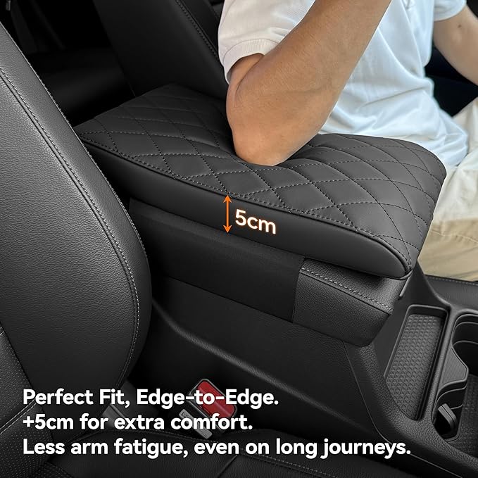 POKSRI Car Center Console Cover pad for Honda CR-V(2023-2026). Arm Fatigue Relief, armrest Cushion Protect Original Leather from pet Claws, Waterproof Leather&Sponge, Interior Accessories, Black.