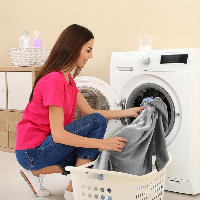 Special SG Glory Fleece Throw Blankets Bulk Fleece Blankets Solid Wholesale Lightweight Warm Soft for Pet Bed Sofa Couch Office Wedding Gifts Travel Seasons Grey and Pink 50x60 Inches Pack of 6