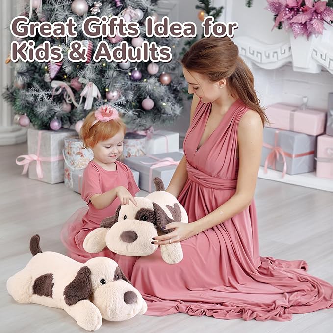 meowtastic Grey & White Dog Weighted Stuffed Animals - 22 Inch 4.5 Pounds Weighted Plush Dog Stuffed Animals - Big Stuffed Dog Plush Pillow - Cute Plush Toys Gifts for Kids & Adults (22" 4.5 lbs)