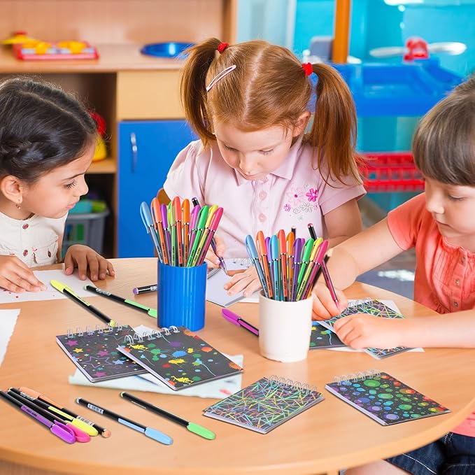 191 Pcs Glow in the Dark Party Supplies for Kids Adults Include Pet Cup Glow Stick Ring Notebook Highlighter Bracelet Sticker Keychain for DIY Birthday Neon Disco Party Decorations