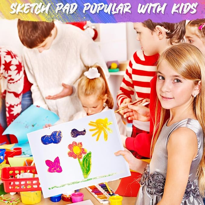 Fulmoon 3 Pcs Sketch Pad for Kids Drawing Pad 20 Sheets Coloring Pad 9" x 12" Drawing Paper Pad Sketch Book Back to School Art Supplies for Crayons Charcoal Pencil Watercolor Pencil Colored Pencils