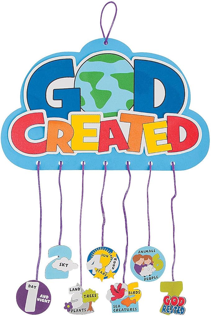 Fun Express 7 Days of Creation Mobile Craft Kit - Makes 12 - DIY Religious Crafts for Kids