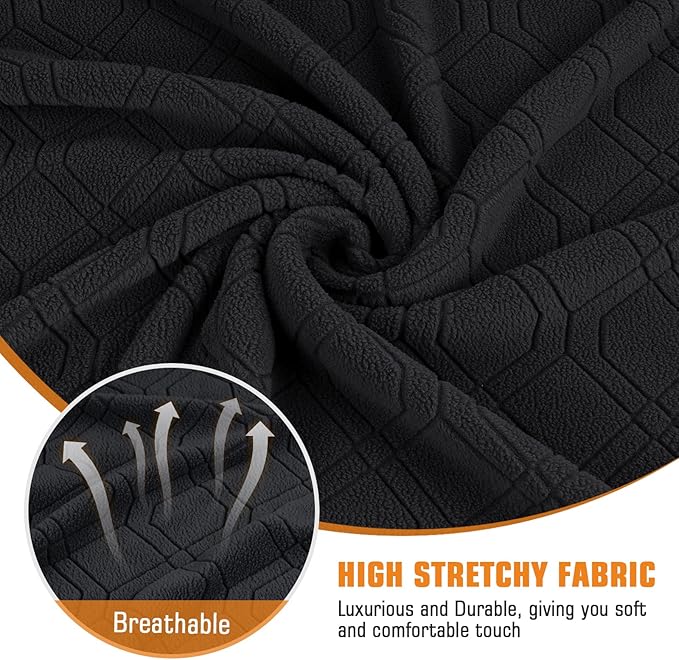 VANSOFY Recliner Chair Cover, 3-Pieces Stretch Recliner Covers for Recliner Chair Soft Reclining Chair Slipcover Furniture Protector for Dogs Cats(Black)