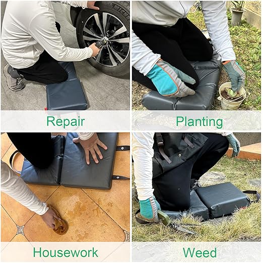 Extra Thick Soft Kneeling Pad for Men and Women, Waterproof Gardening Pads with Memory Foam, Yoga or Exercise Cleaning Knee Cushion, Collapsible Kneeling Mat Non-Slip Bottom Lightweight, Garden Gifts
