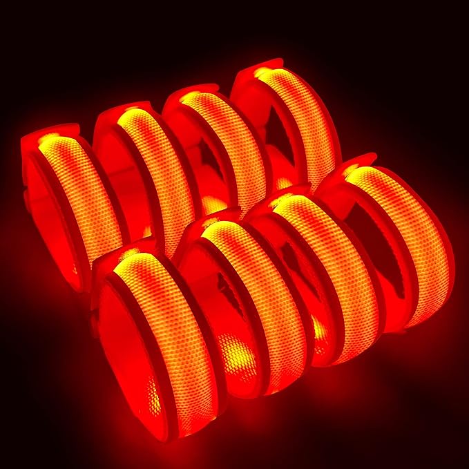 8 PCS LED Glow Bracelets, Light Up Wristbands - Glow in The Dark Party Bracelets Favors Supplies for Christmas, Concerts, Festivals, Game Prizes, Sports, Rave Accessories
