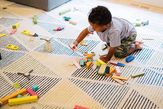 130 Piece Tegu Classroom Magnetic Wooden Block Set, Future