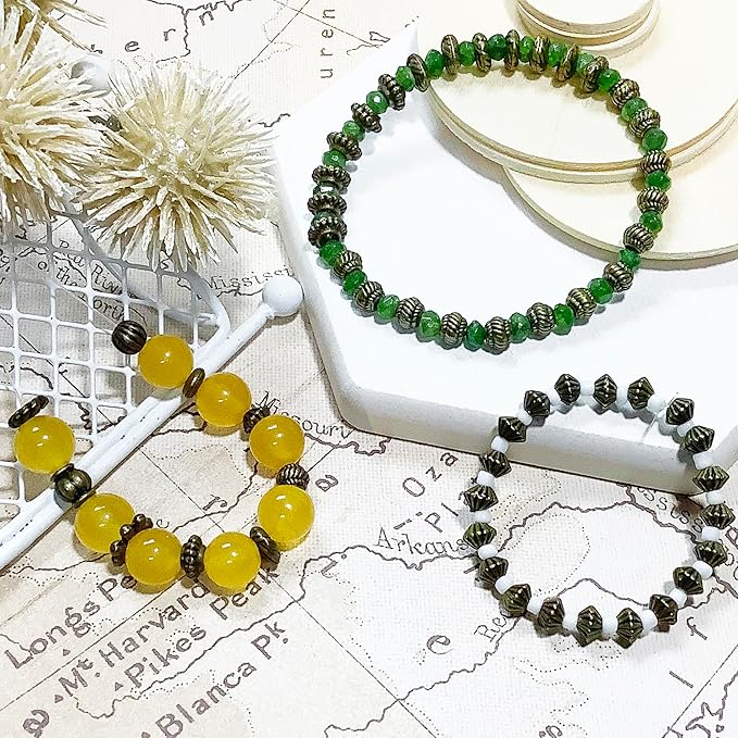 Antique Bronze Spacer Beads for Jewelry Making Small Brass Metal Beads & Bead Assortments for Bracelet Necklace Earring Making Brass Bead Spacers for Jewelry Making Brass Shapes for Crafts 500pcs