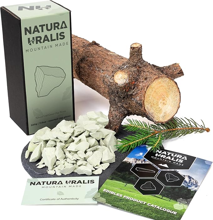 Ural Green Clay | 17oz of Natural Green Clay, Pastel to Verdant Green - Amazing Crunch, Satisfying Earthy, Velvety and Firm Texture, ASMR Sensation