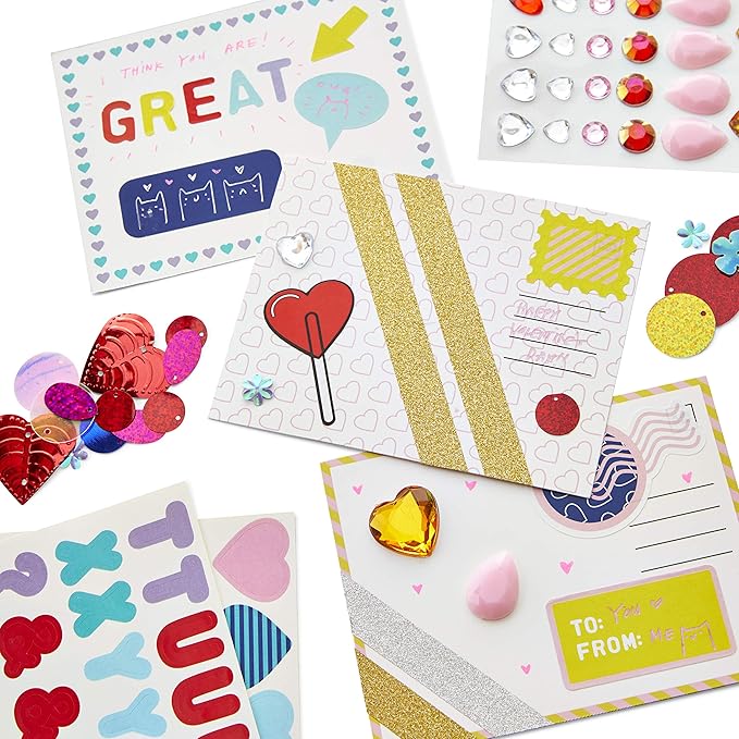 Kid Made Modern Valentine's Day DIY Craft Kit for Kids 6+ - Complete Mailbox & Card Making Set with 250+ Art Pieces - Creative & Engaging Activities for Boys & Girls