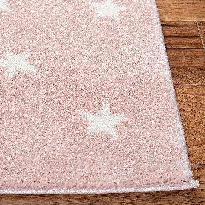 SAFAVIEH Carousel Kids Collection Runner Rug - 2' x 8', Pink & Grey, Non-Shedding & Easy Care, Ideal for High Traffic Areas for Boys & Girls in Playroom, Nursery, Bedroom (CRK135U)